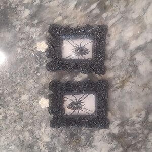 Black and White Spider Frame Earrings